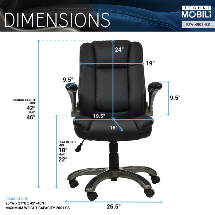 Techni Mobili Modern Upholstered Office Chair
