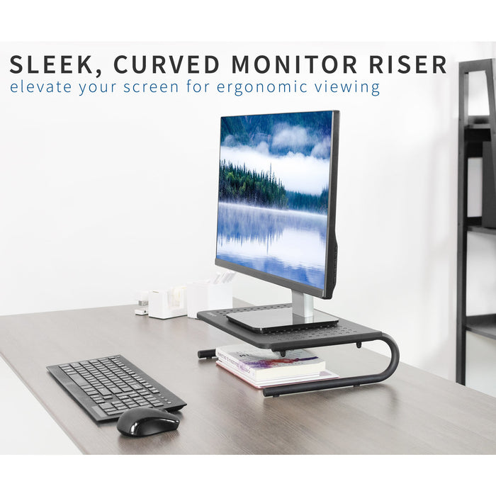 Black Monitor and Laptop Riser Stand