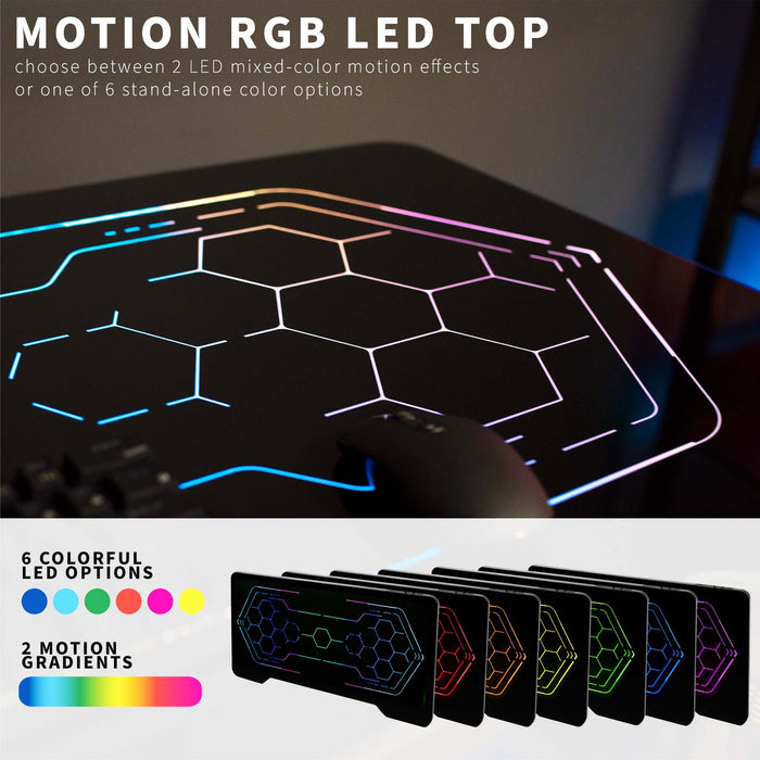 Black 48" x 24" Gaming Desk w/ RGB LED Lights (48")