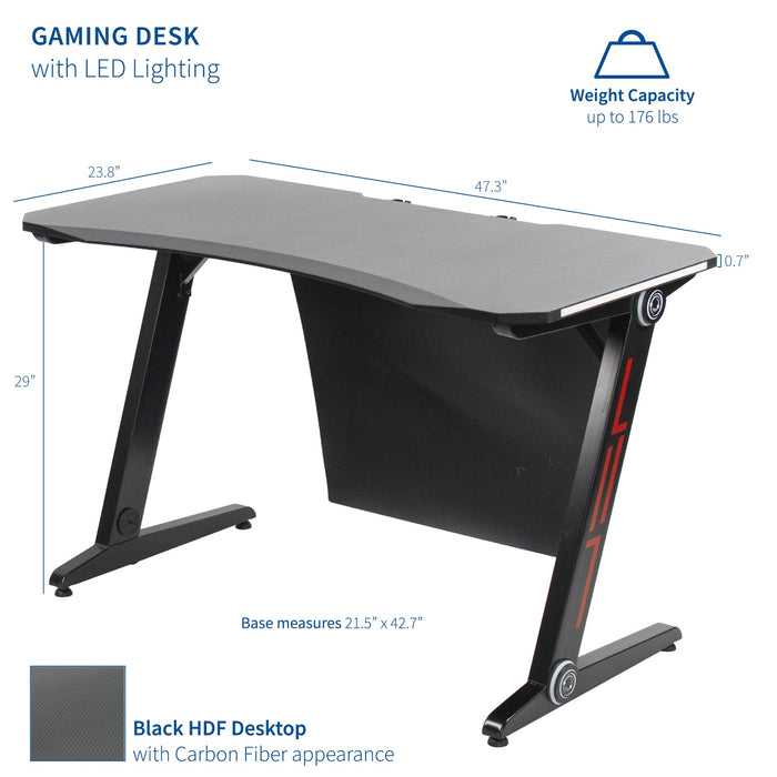 Z-Shaped 47” Gaming Computer Desk
