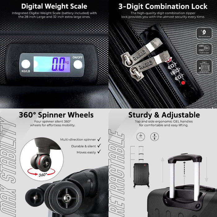 INTELY 2 Piece Set 20''/28'' with Built-in Digital Weight Scale