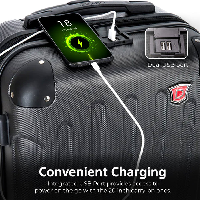 INTELY 2 Piece Set 20''/28'' with Built-in Digital Weight Scale