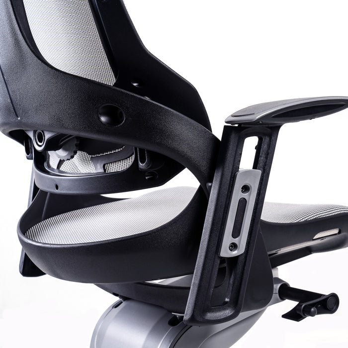 Techni Mobili RTA-1818C Executive Chair close up of backrest frame and left armrest