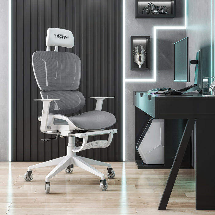 TS38C AIRFLEX White/Grey Mesh Gaming Chair