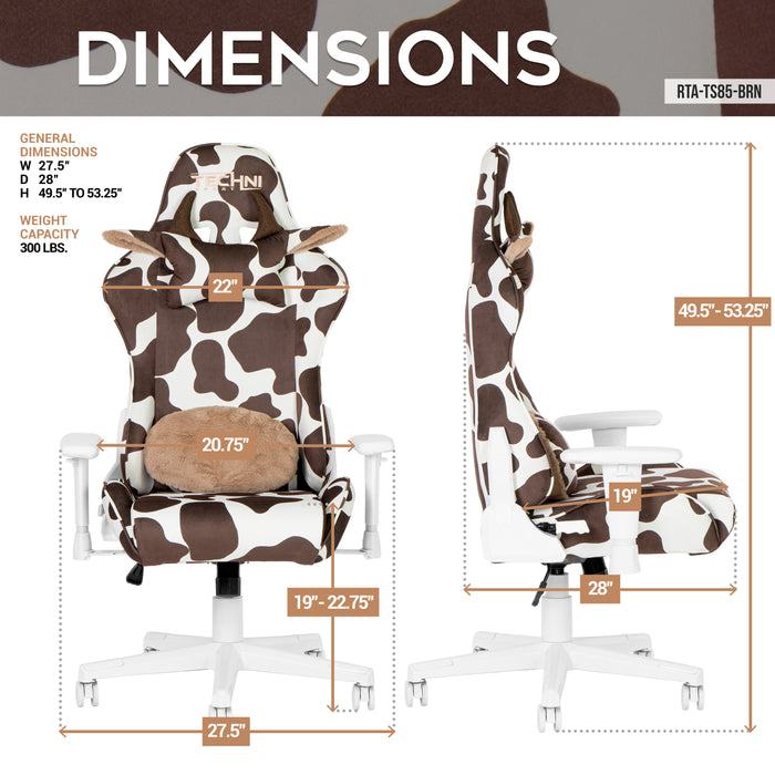 TS85 COW Print - LUXX Series Gaming Chair