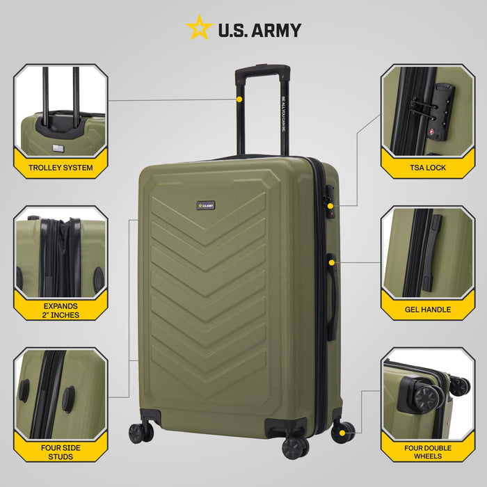 U.S. ARMY FOX PRO 28" Expandable Large Suitcase with TSA Lock