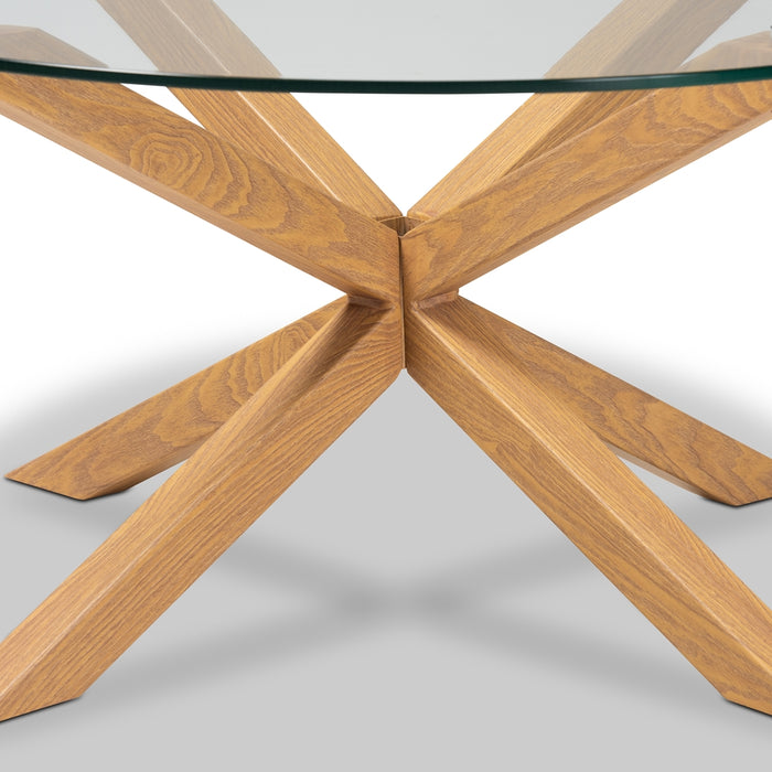Lida Modern Glass and Wood Coffee Table