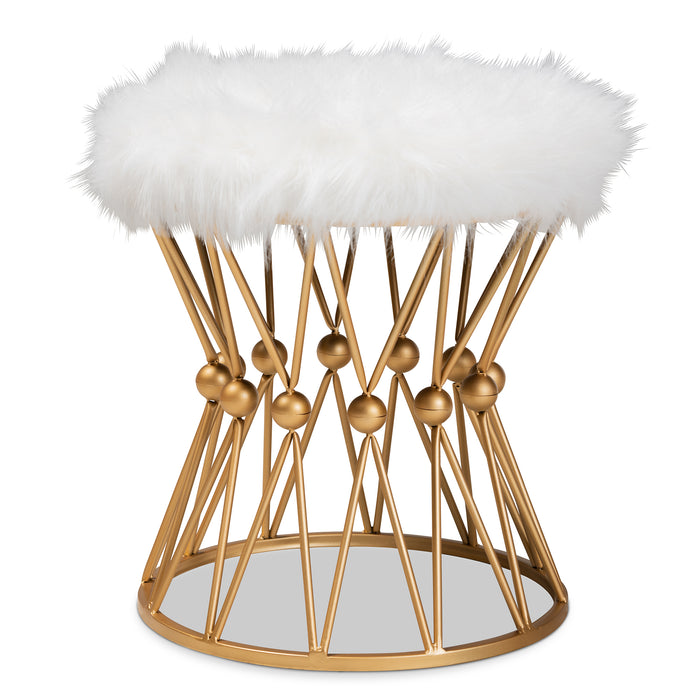 Leonie Glamour Metal Ottoman
