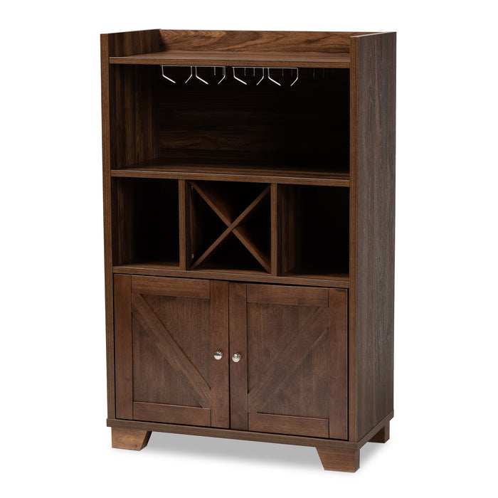 Carrie Farmhouse Wood Wine Cabinet