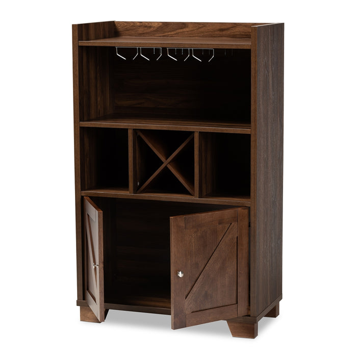 Carrie Farmhouse Wood Wine Cabinet