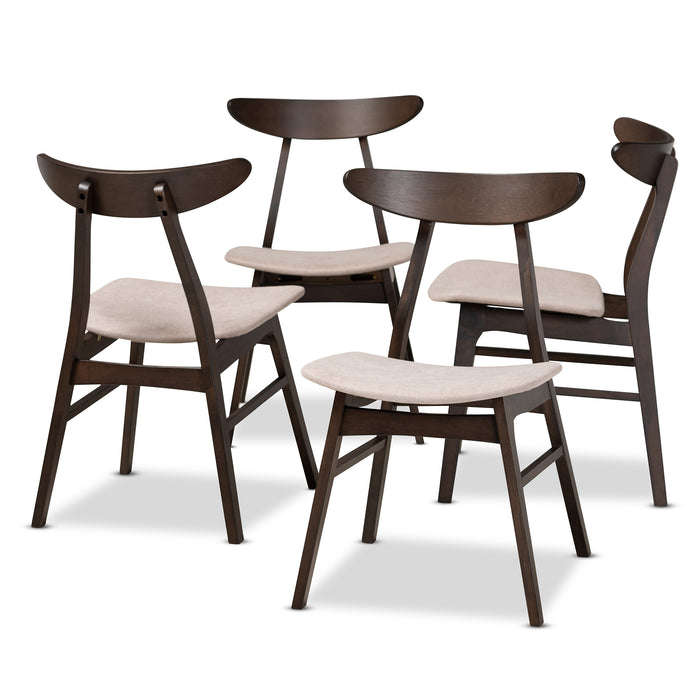 Britte Mid-Century (Set of 4) Wood Dining Chair