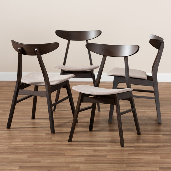 Britte Mid-Century (Set of 4) Wood Dining Chair