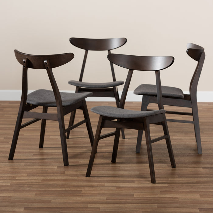 Britte Mid-Century (Set of 4) Wood Dining Chair