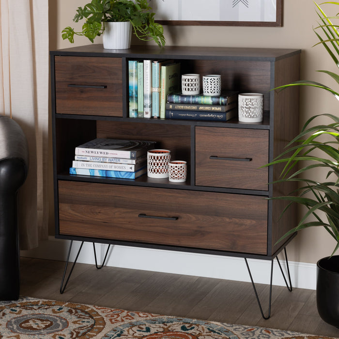 Charis Modern Wood & Metal Bookshelve & Display