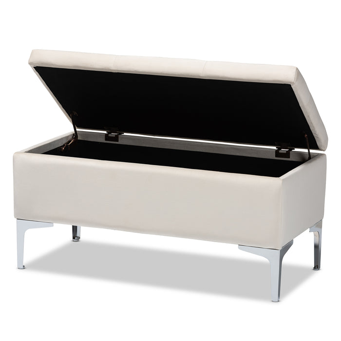 Mabel Modern Wood Ottoman