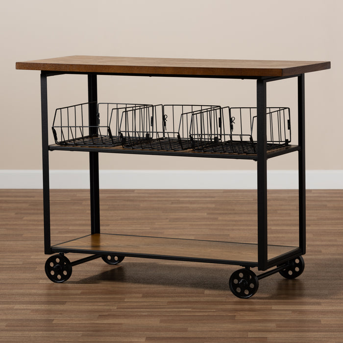 Felix Rustic Wood and Metal Console Table
