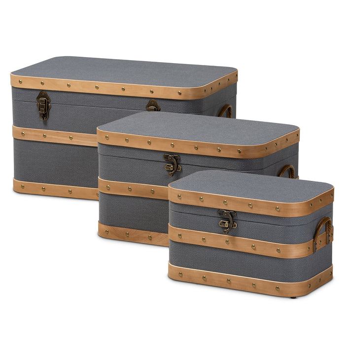 Jonathon Transitional (3-Piece) Wood & Metal Chest