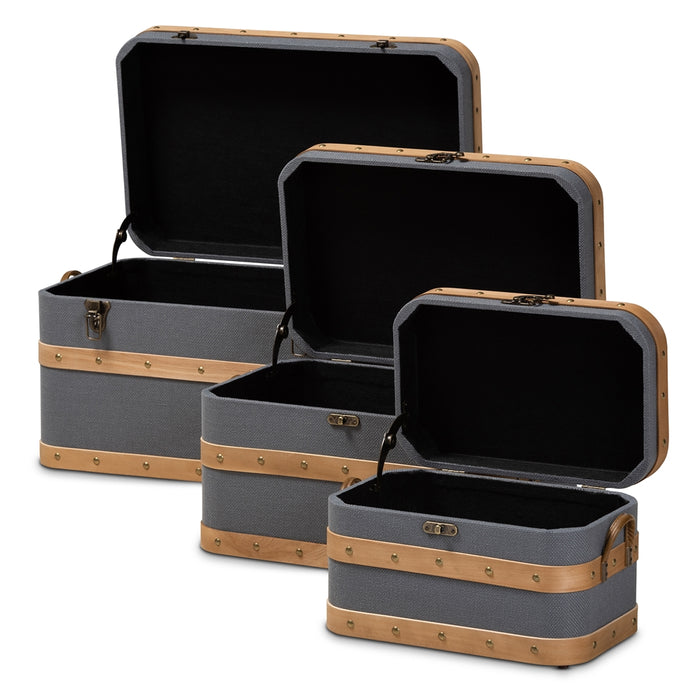 Jonathon Transitional (3-Piece) Wood & Metal Chest