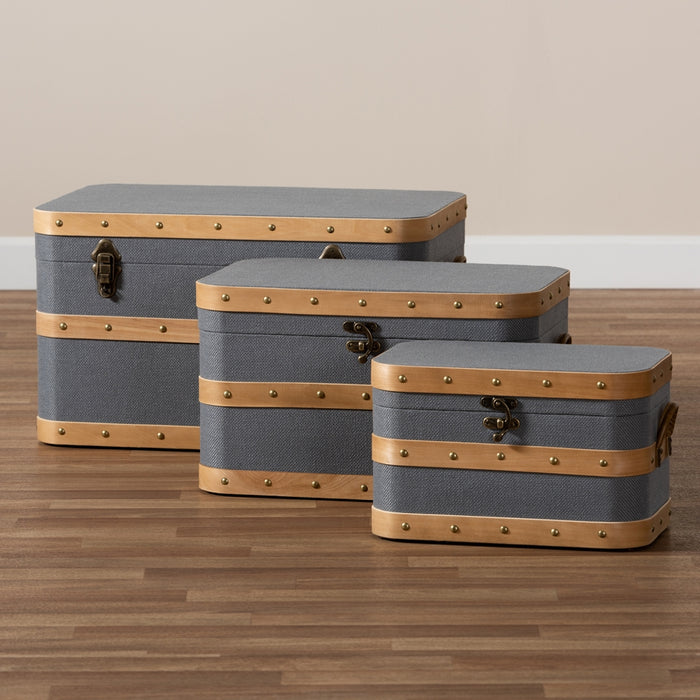 Jonathon Transitional (3-Piece) Wood & Metal Chest