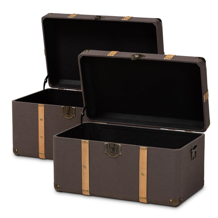 Stephen Transitional (2-Piece) Wood & Metal Chest