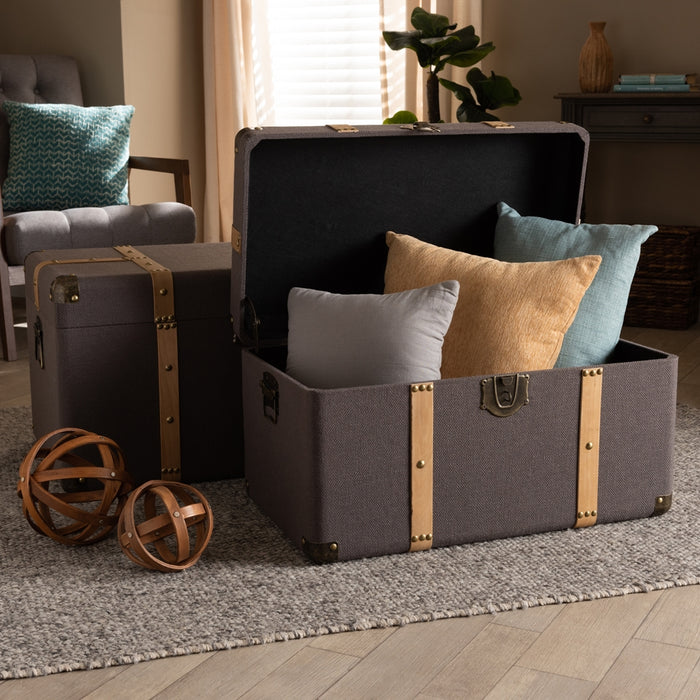 Stephen Transitional (2-Piece) Wood & Metal Chest