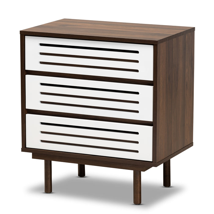 Meike Mid-Century (3-Drawer) Wood Nightstand