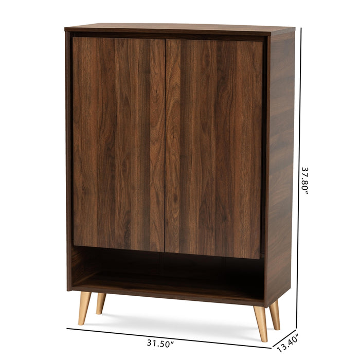 Landen Mid-Century (2-Door) Wood Shoe Cabinet