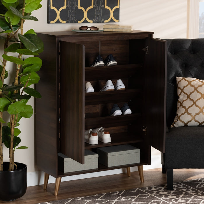 Landen Mid-Century (2-Door) Wood Shoe Cabinet