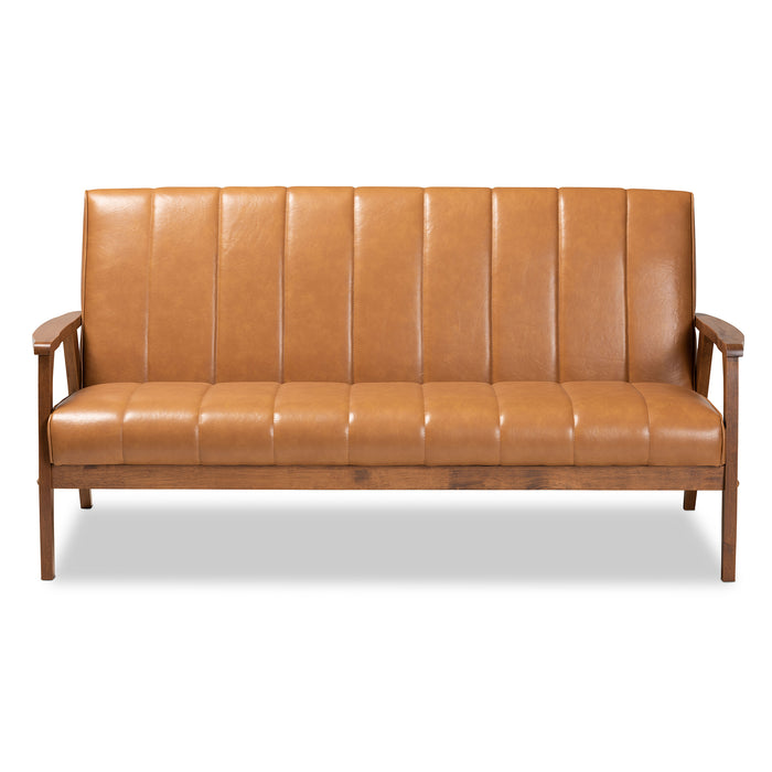 Nikko Mid-Century Wood Sofa
