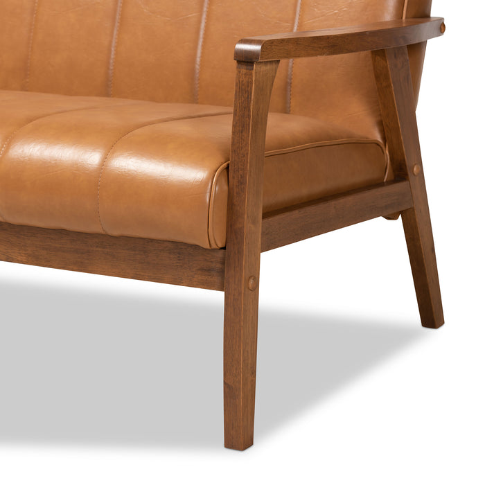Nikko Mid-Century Wood Sofa