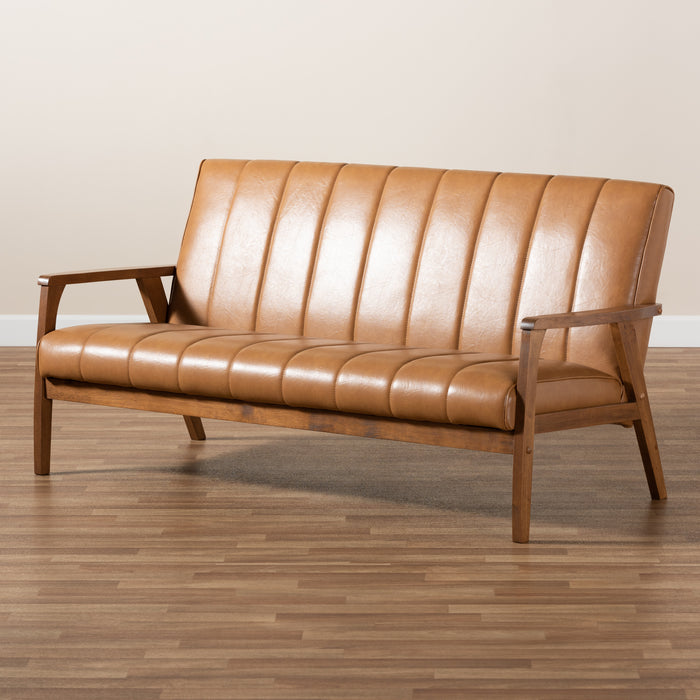 Nikko Mid-Century Wood Sofa
