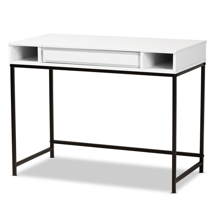 Cargan Modern (1-Drawer) Wood and Metal Desk