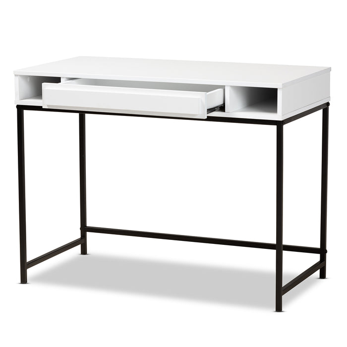 Cargan Modern (1-Drawer) Wood and Metal Desk