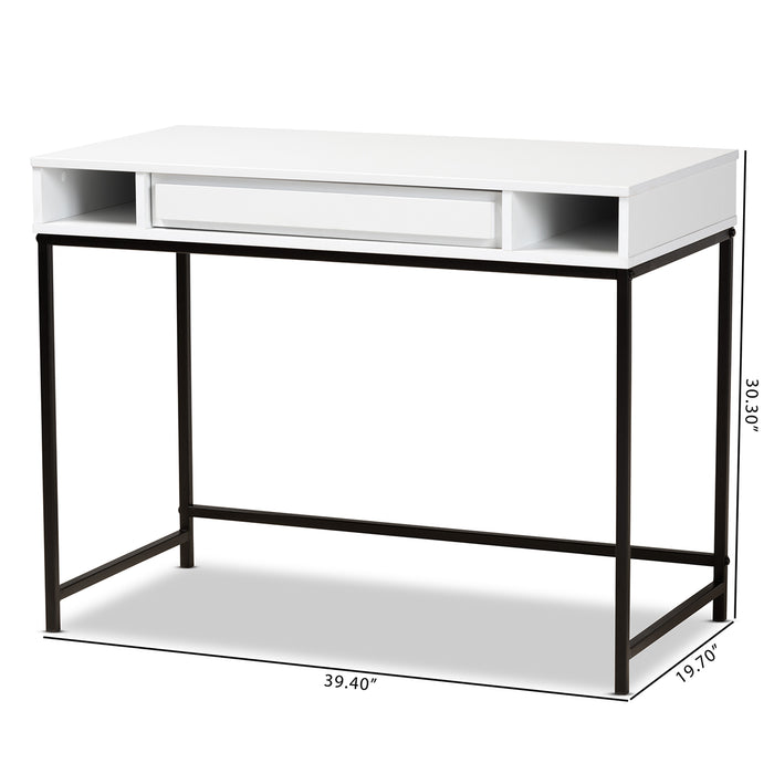 Cargan Modern (1-Drawer) Wood and Metal Desk