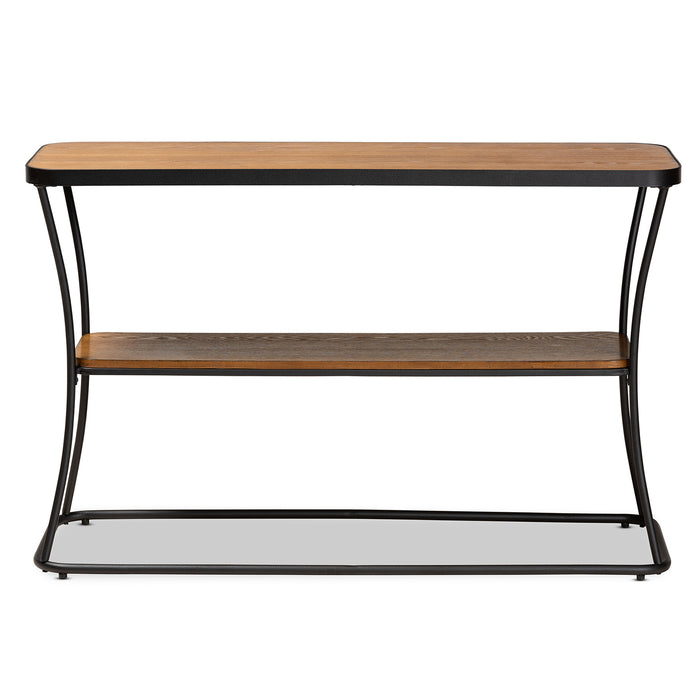 Akram Rustic Wood & Metal Console Table