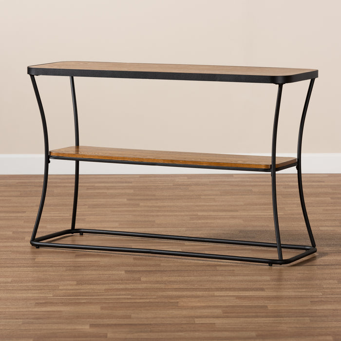 Akram Rustic Wood & Metal Console Table