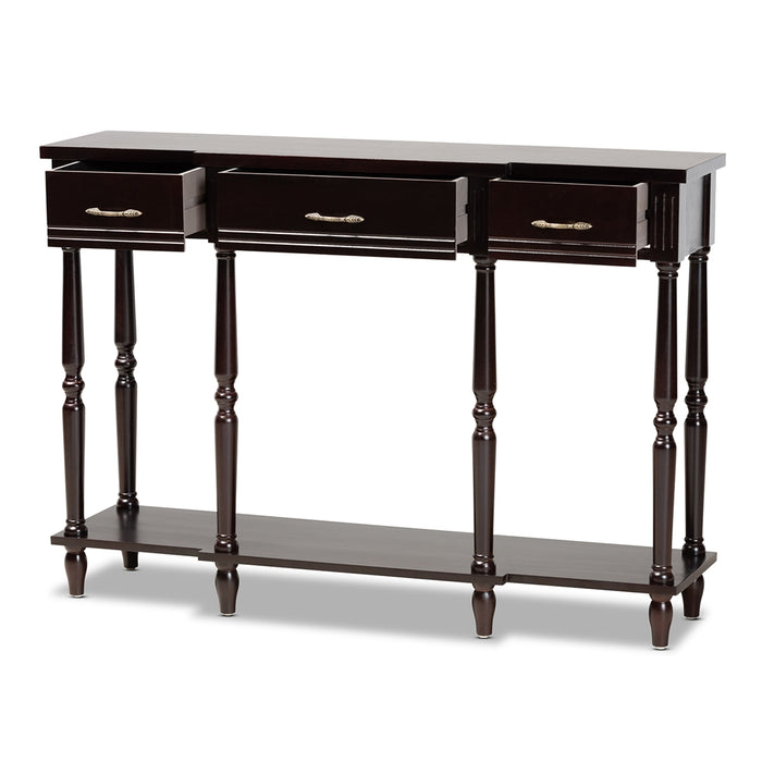 Hallan Traditional (3-Drawer) Wood Console Table