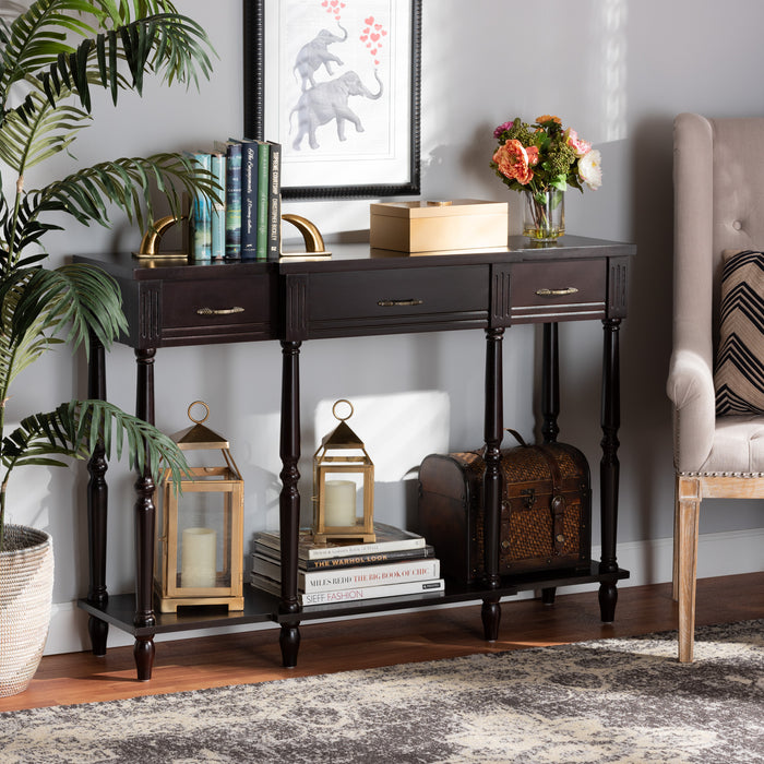 Hallan Traditional (3-Drawer) Wood Console Table