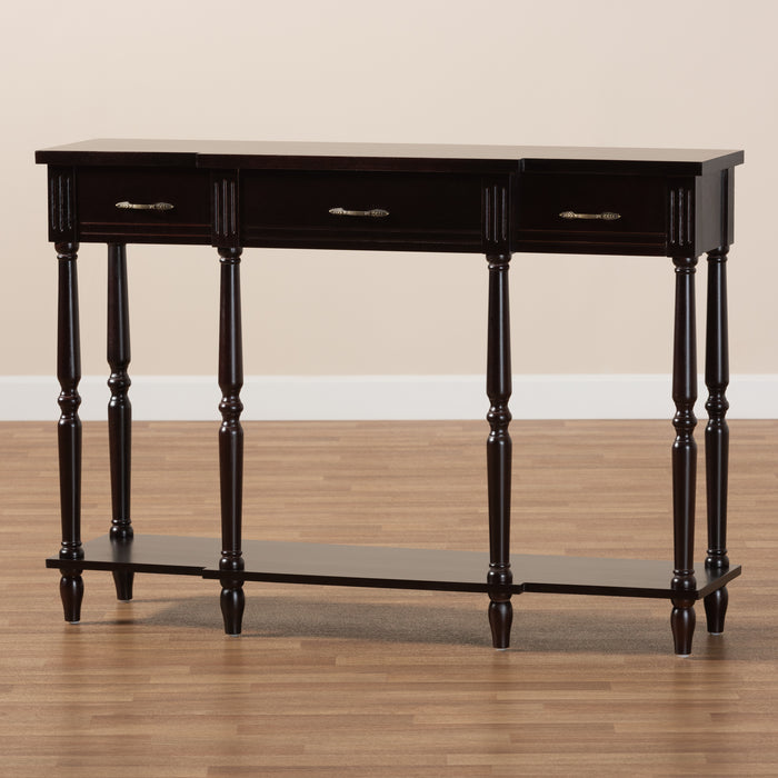 Hallan Traditional (3-Drawer) Wood Console Table