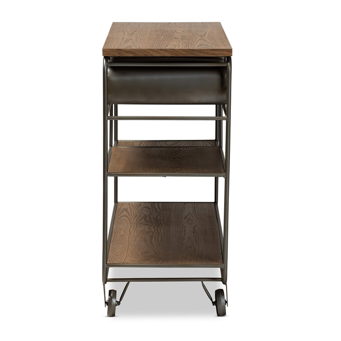 Grant Vintage Wood and Metal Kitchen Cart
