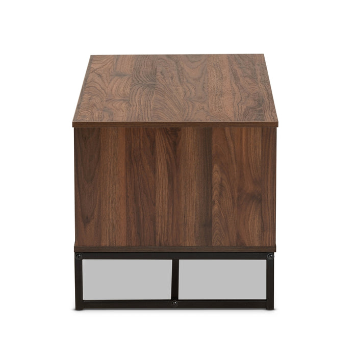 Flannery Modern  Wood and Metal Coffee Table
