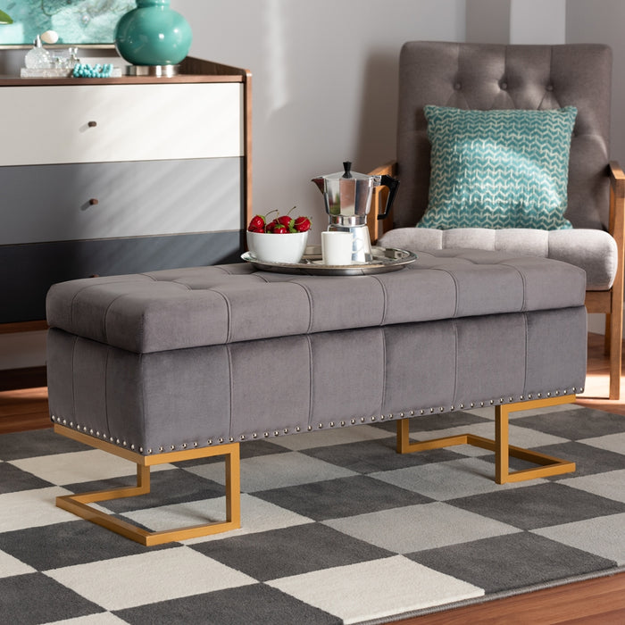 Ellery Glamour Metal Storage Ottoman