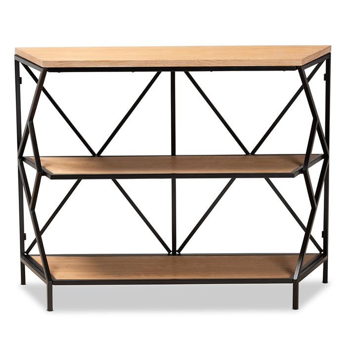 Logan Industrial Wood & Metal Console Table