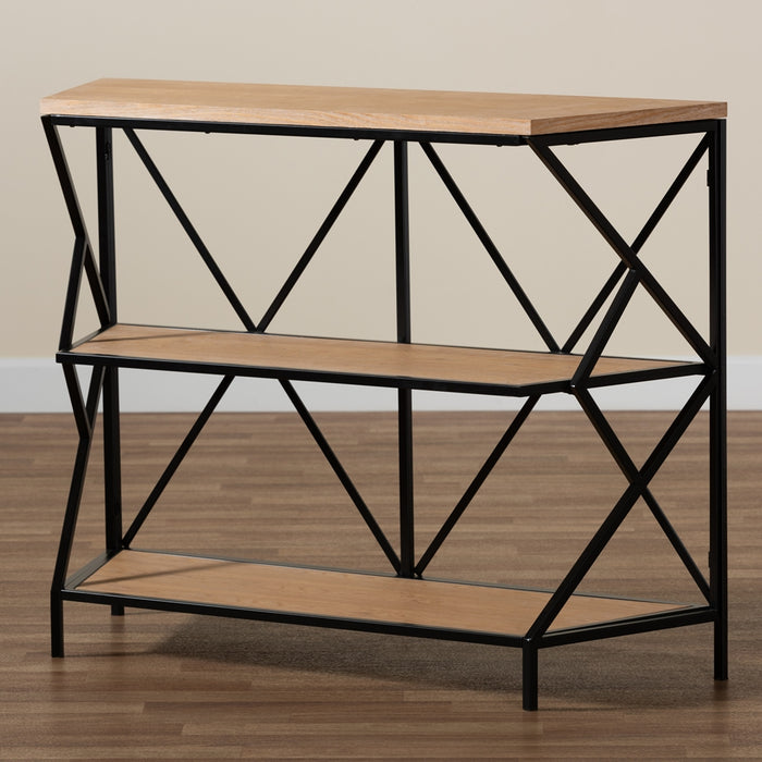 Logan Industrial Wood & Metal Console Table