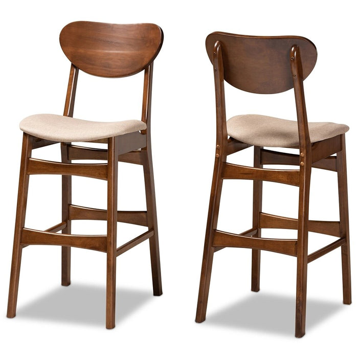 Katya Mid-Century (Set of 2) Wood Bar Stool