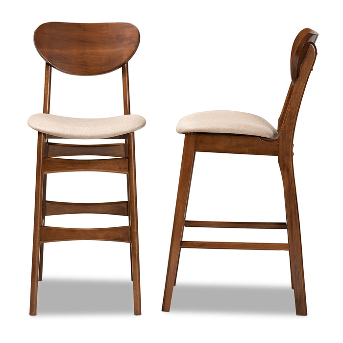 Katya Mid-Century (Set of 2) Wood Bar Stool