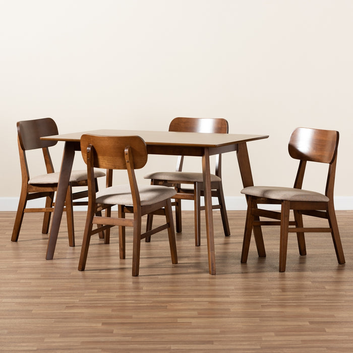 Euclid Mid-Century (5-Piece) Wood Dining Set