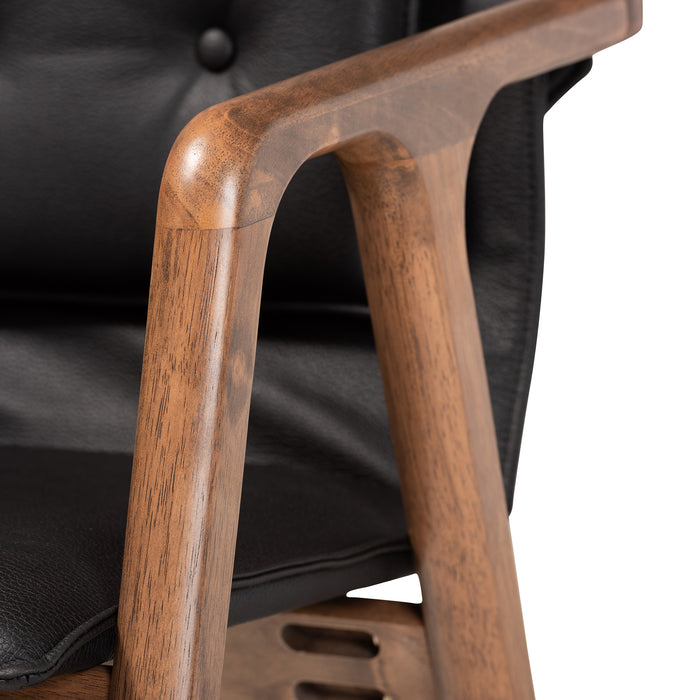 Marcena Mid-Century (2-Piece) Wood & Leather Dining Chair