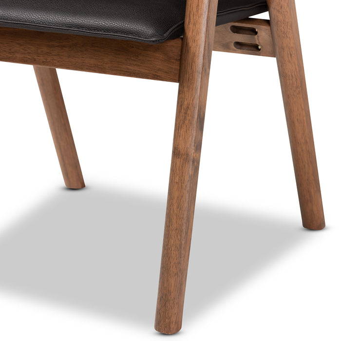 Marcena Mid-Century (2-Piece) Wood & Leather Dining Chair