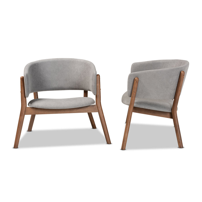 Baron Mid-Century (2-Piece) Wood Accent Chair
